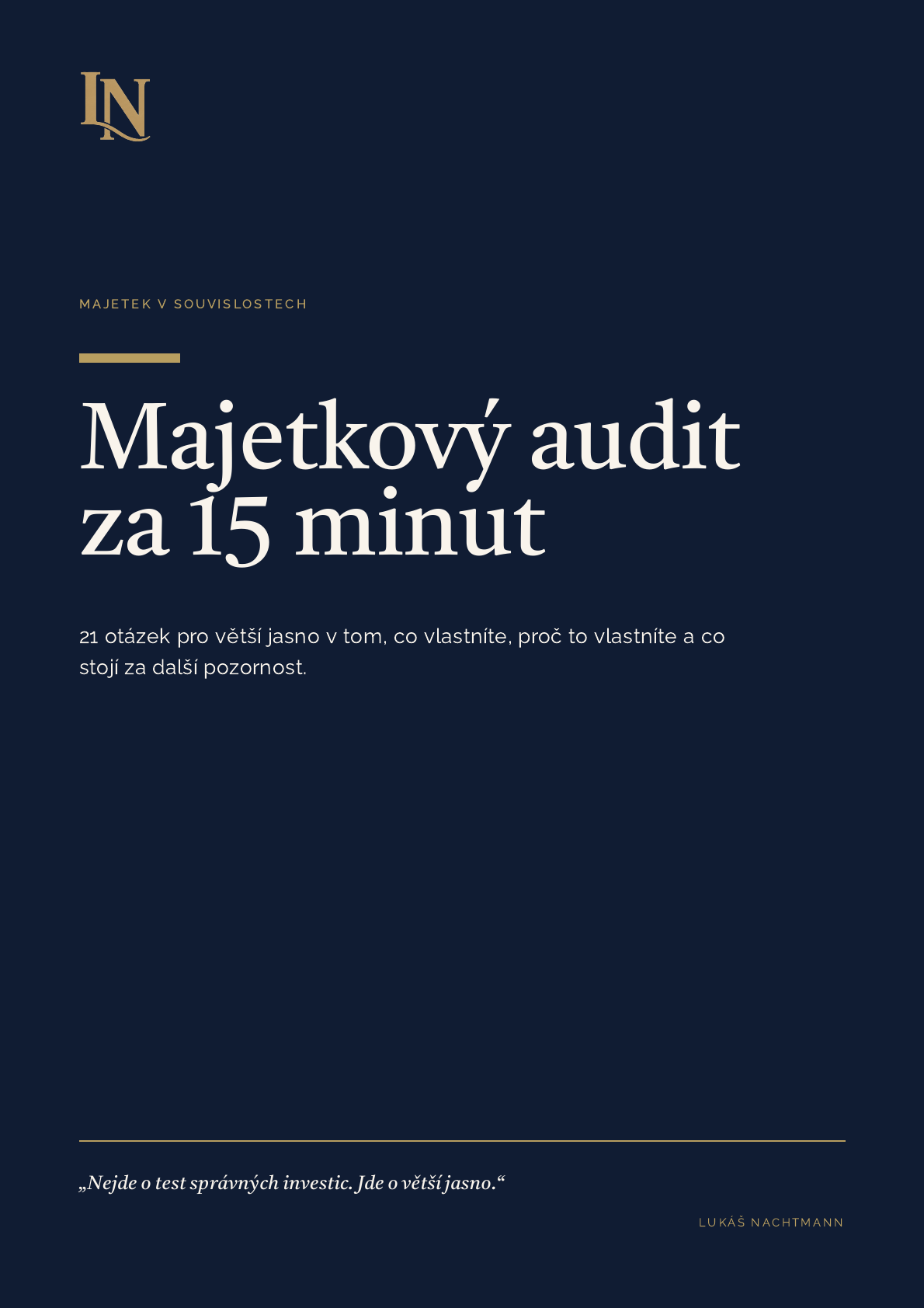Titulní strana PDF Majetkový audit za 15 minut